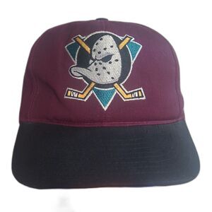 Vtg Anaheim Mighty Ducks snapback hat cap Promo Disney